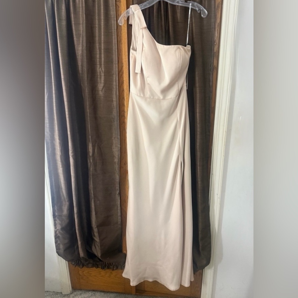Champagne One Shoulder Prom Dress Size 10 Formal Evening Gown Jasmine